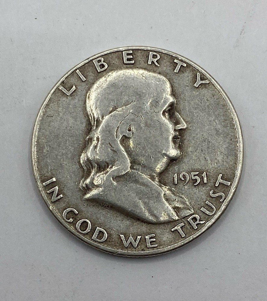 1951 S 90% Silver Franklin Half Dollar