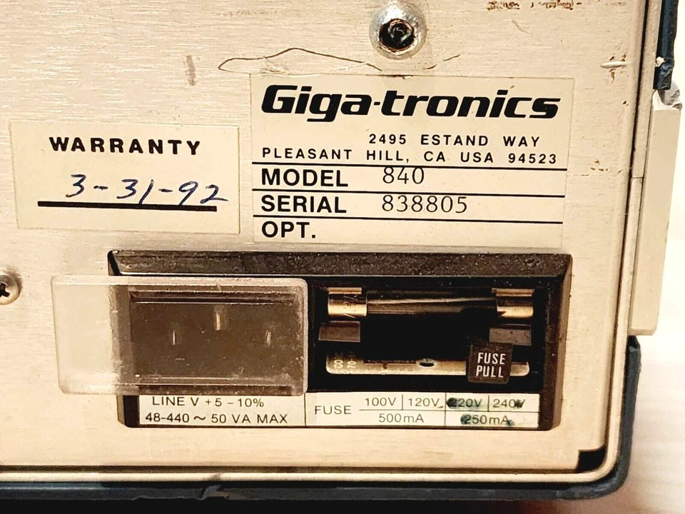 GIGATRONICS FREQUENCY EXTENDER 840 MODULE SIGNAL ANALYSIS TESTING CALIBRATION