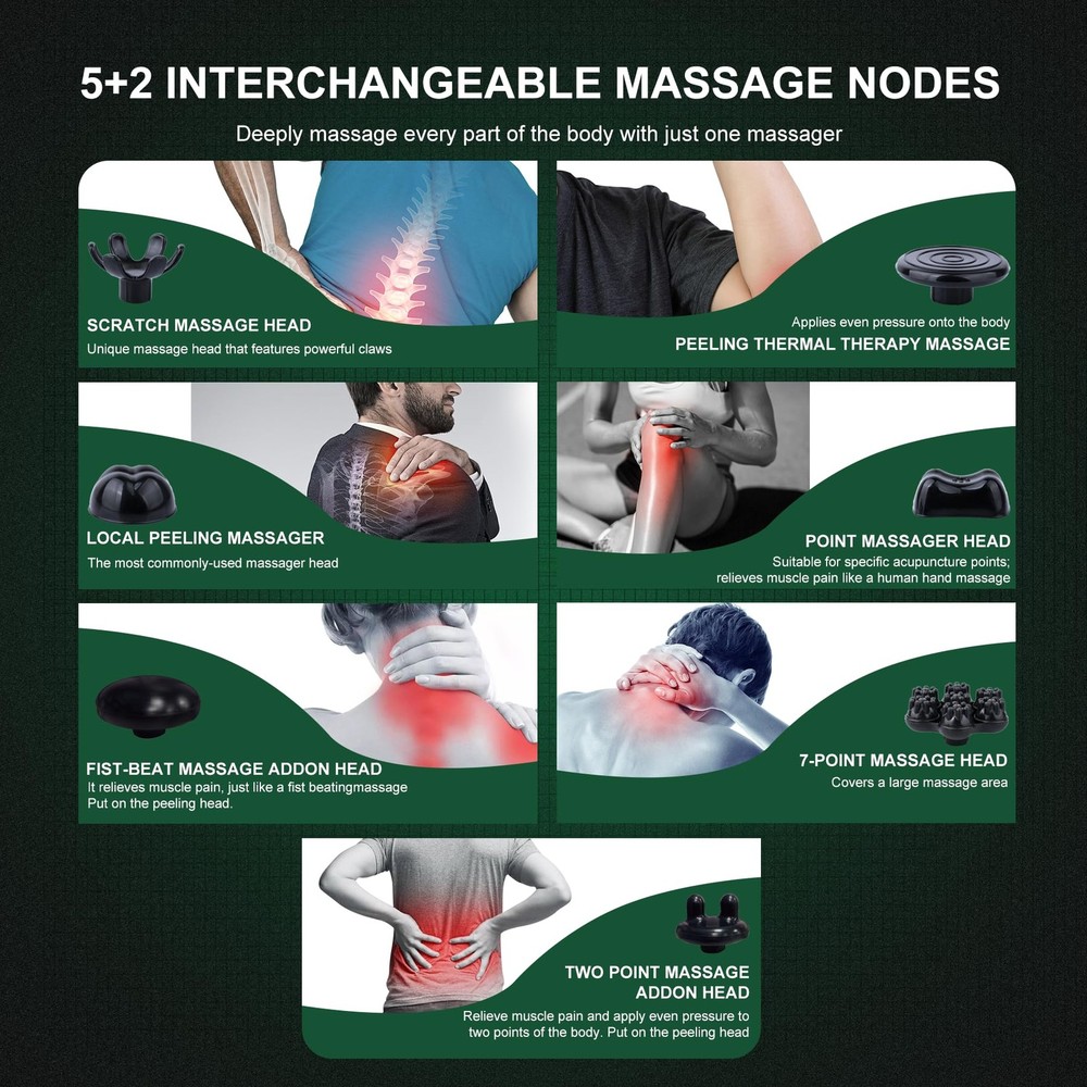 Handheld Back Massager | Deep Tissue Percussion Relief for Back, Neck, Should...