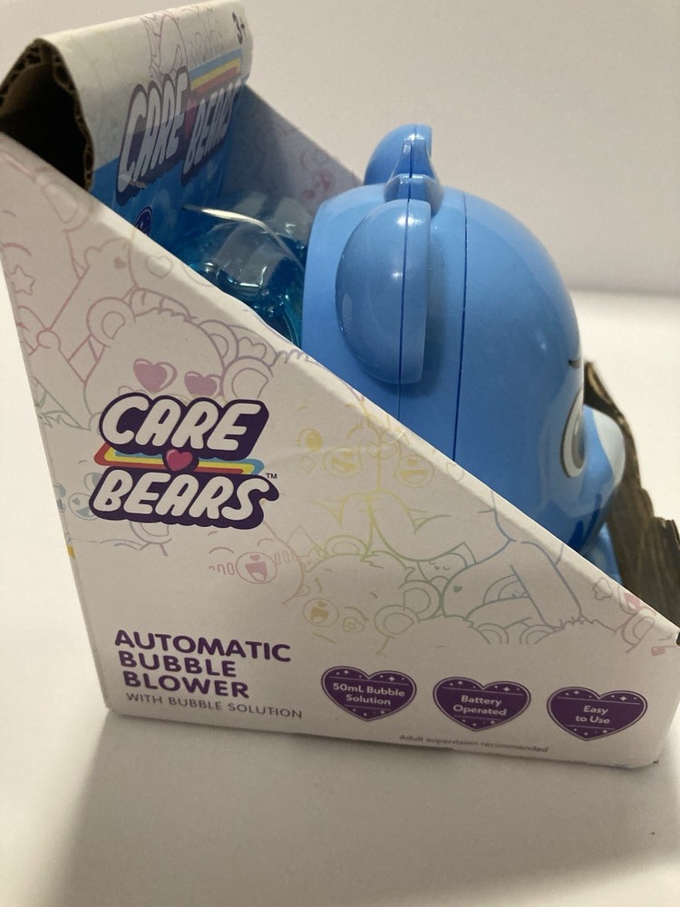 Care Bears (blue) Automatic Bubble Blower w/ Solution + 3 AA Batteries New