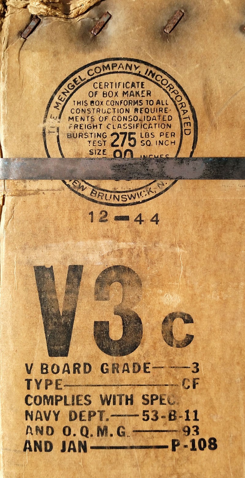 TWO (2) MINT ORIG WW2 1944-DATED GI-ISSUE BROWN LEATHER WATCH BANDS, GOATSKIN