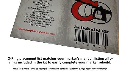 Planet Eclipse ETEK 5 - Color Coded 3x Oring Rebuild Kit