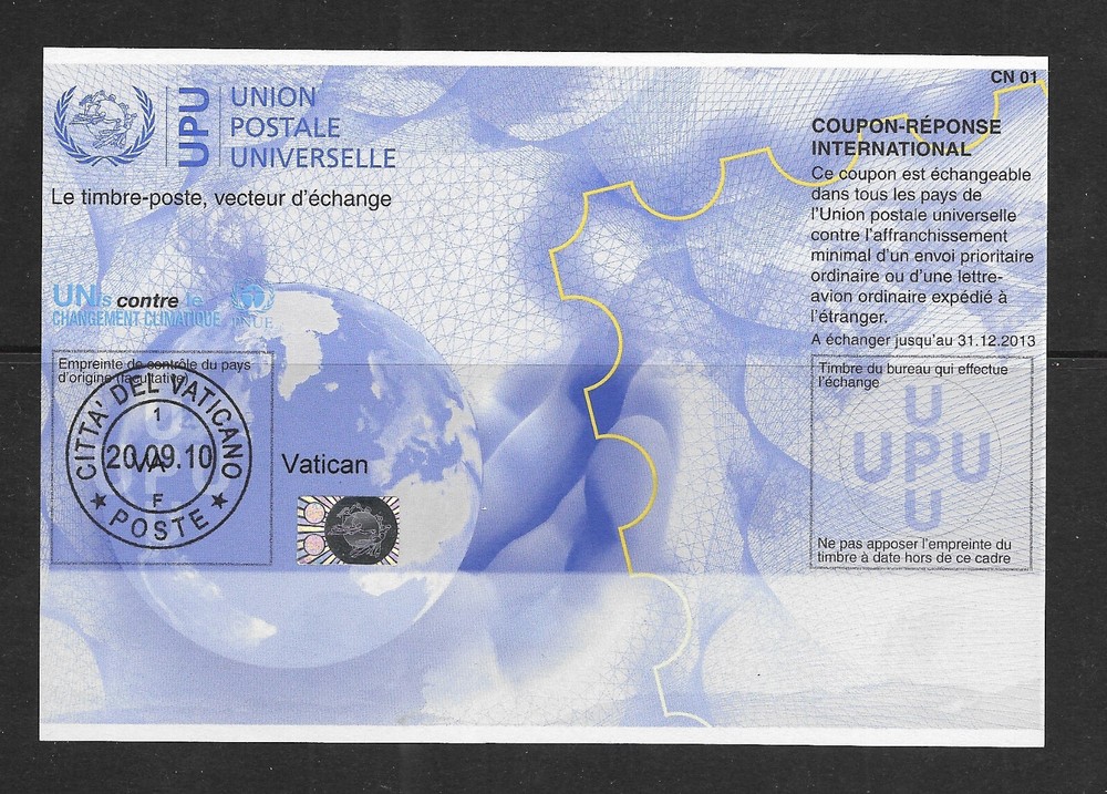 (ODD100) Vatican 2010 UPU Voucher