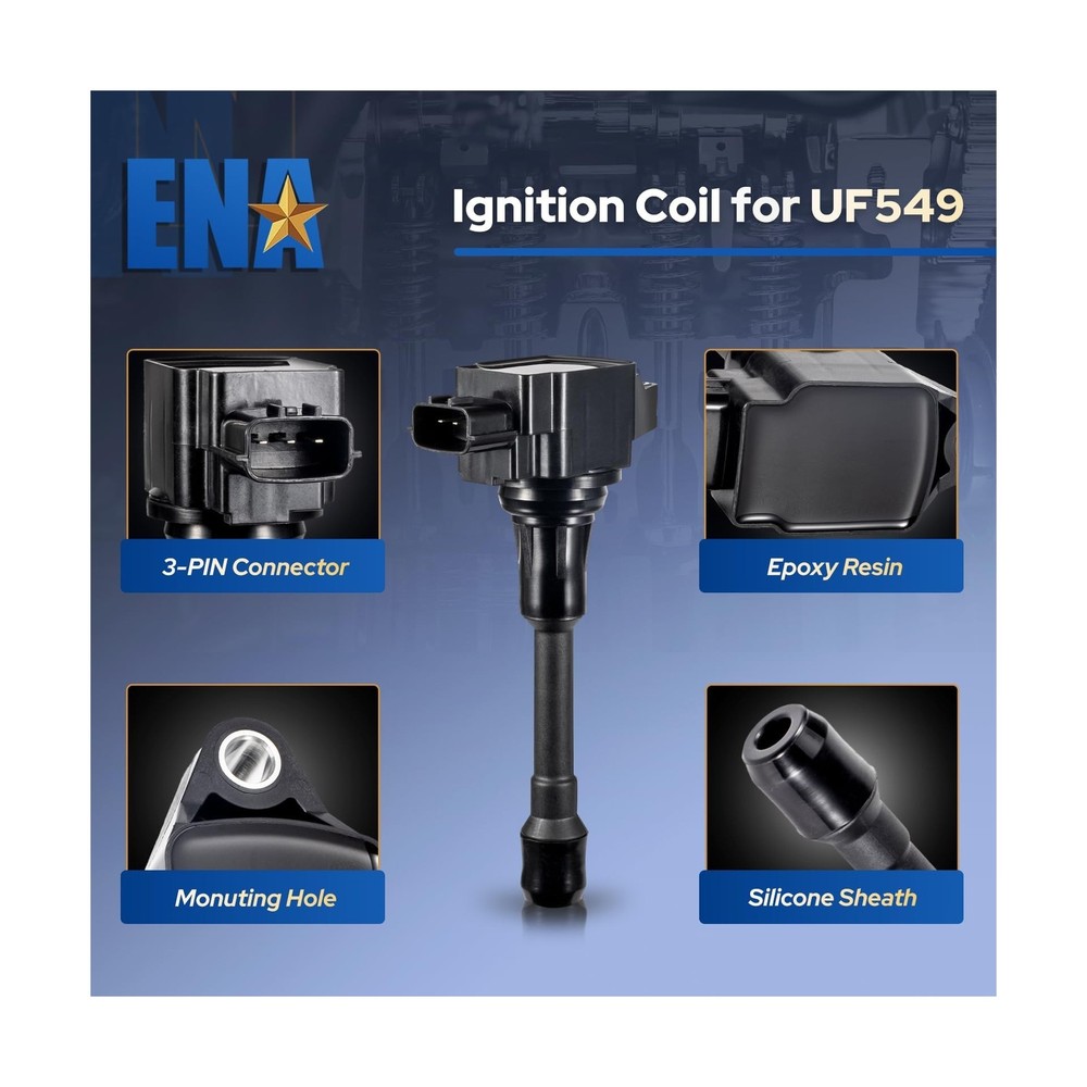 ENA UF549 Ignition Coil Pack and 9029 Double Iridium Spark Plug Com... Fast Ship