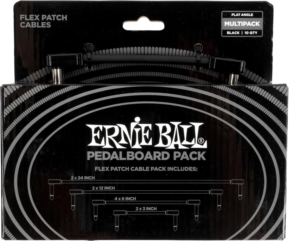 Flex Patch Cables Pedalboard Multi-Pack - Black