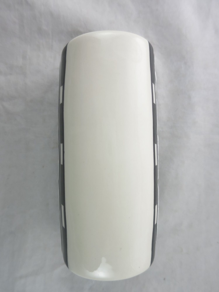 Ann Mallory Americaware Black White Swirl Modern Butter Dish Cover Handpainted