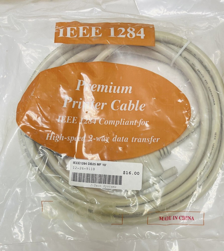 IEEE1284 DB25 M-F 10FT