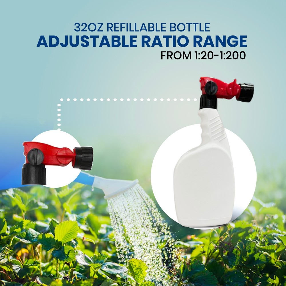 Pacific Pelican 32oz Hose End Sprayer, Refillable, Adjustable Ratio