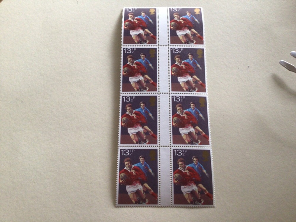 Great Britain Rugby  gutter block mint never hinged stamps A9664