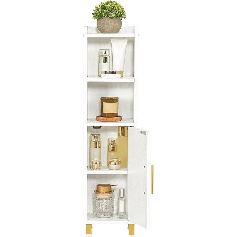 Space Saving Bathroom Cabinet Adjustable Shelf Metal Legs Storage Solution New