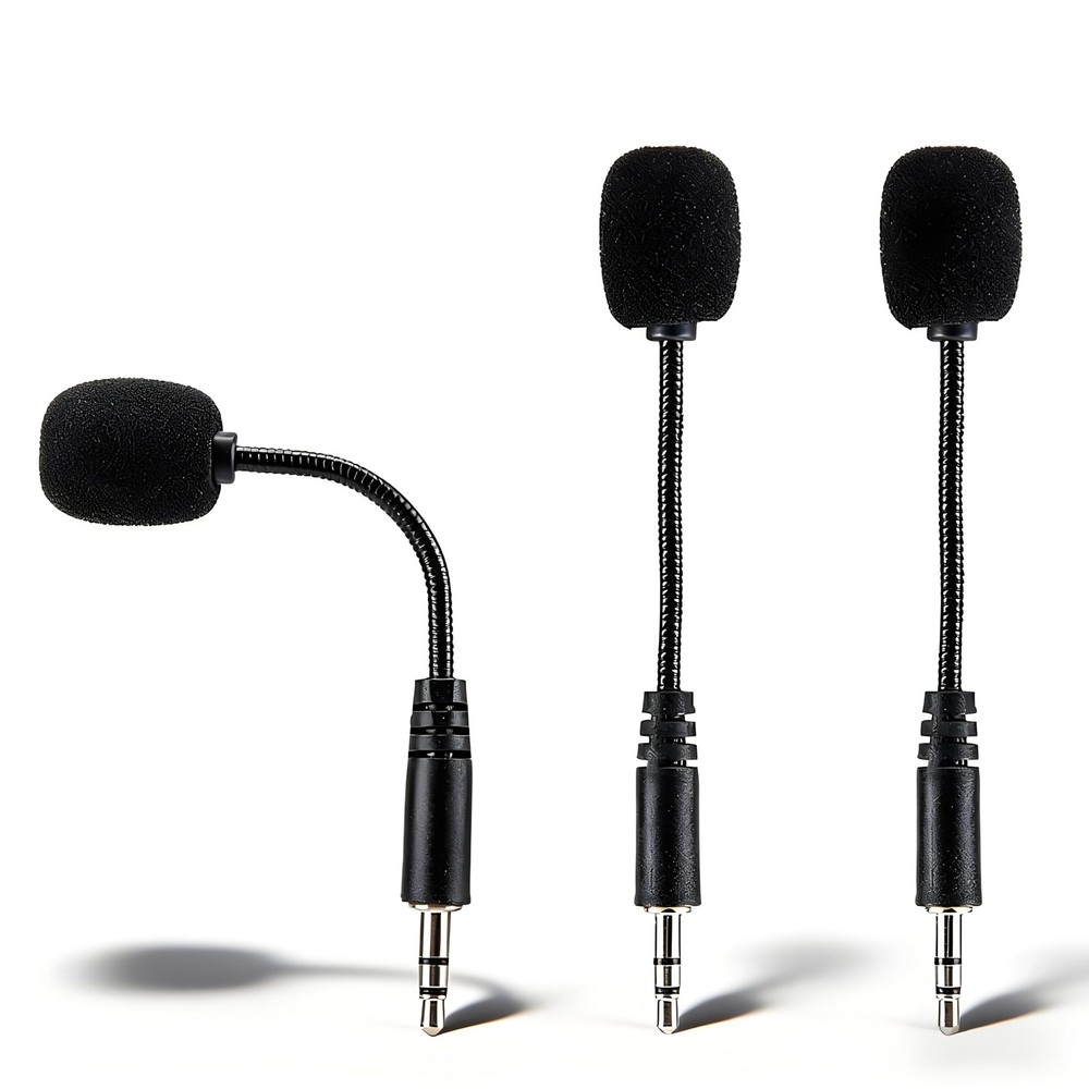 3PCS Mini Microphone, 3.5mm Jack Mini Gooseneck Microphone, Adjustable Flexib...