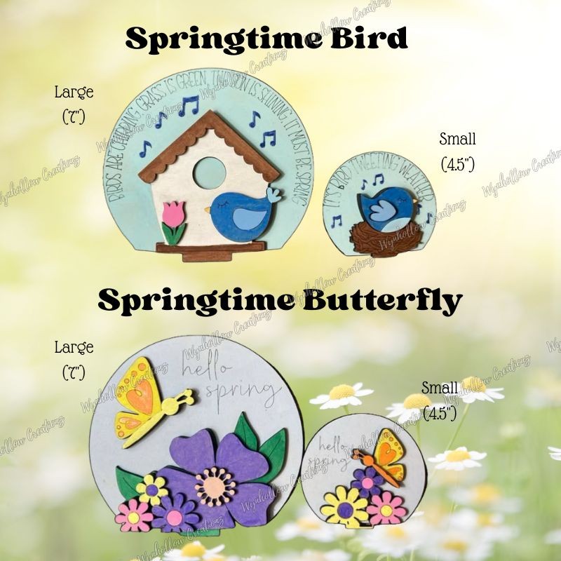 Springtime Butterfly and Bird Interchangeable Snow Globe