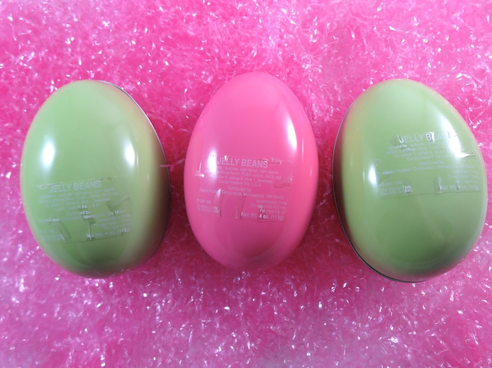 Tin Easter Eggs 3 Empty Candy Containers Spring Theme Hip-Hop Chickie Bloom