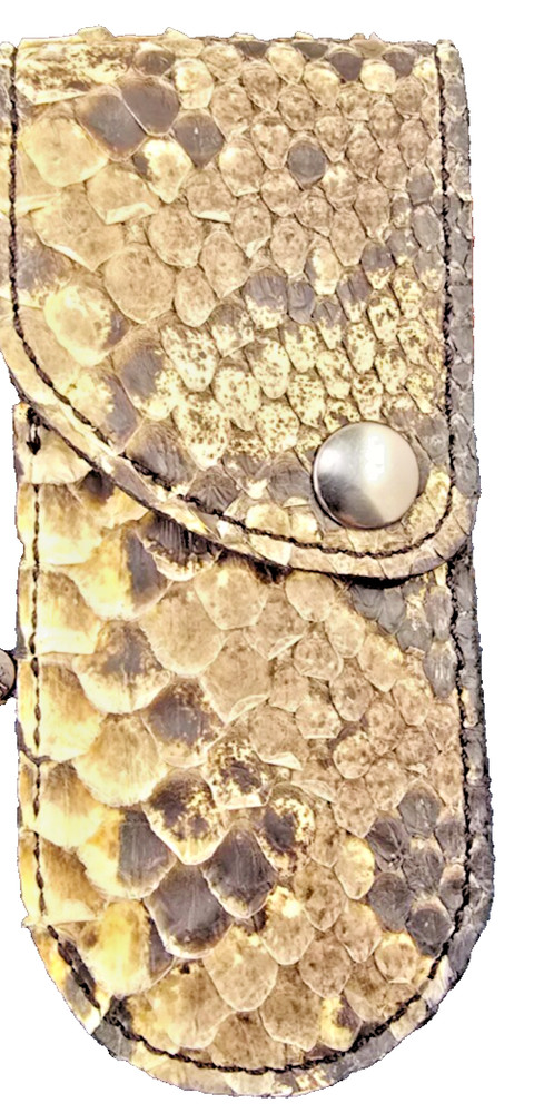 Buck 110 Python knife sheath , case 6265 Handmade Snake Skin sheath only