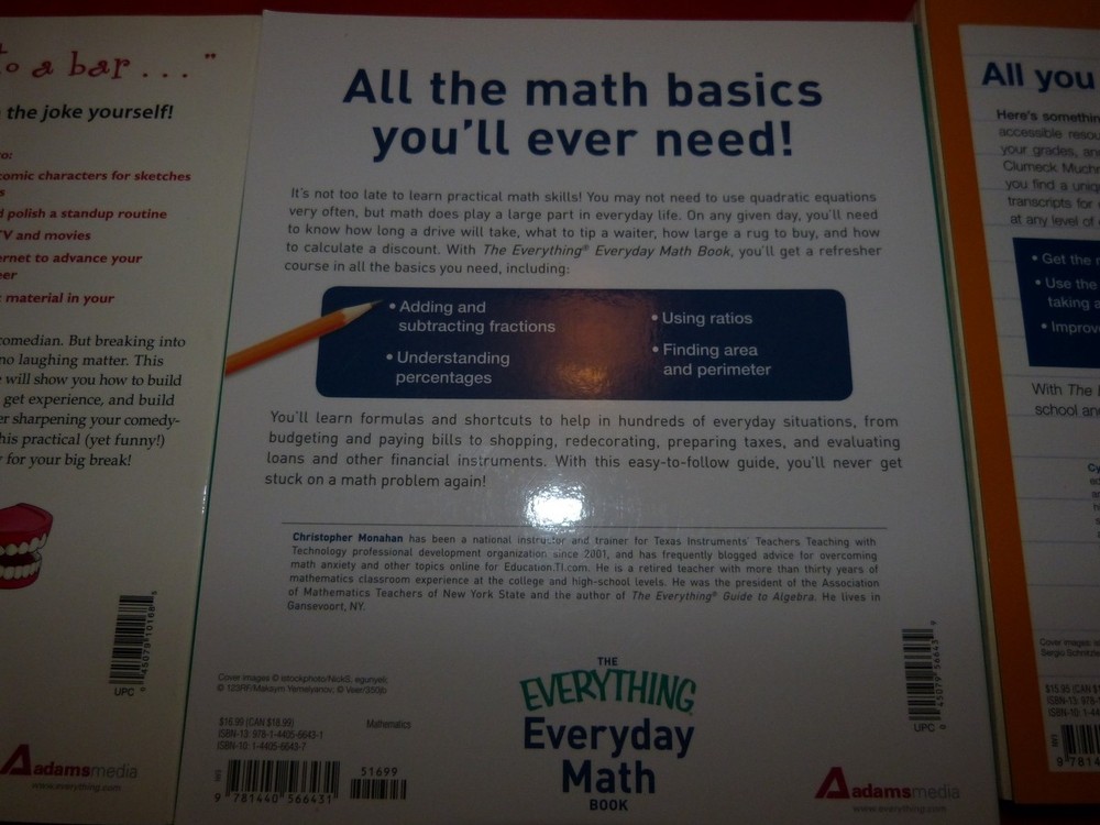 3 PACK STUDY SKILLS WRITING BOOKS SALE For Dummies Math Write Comedy Book