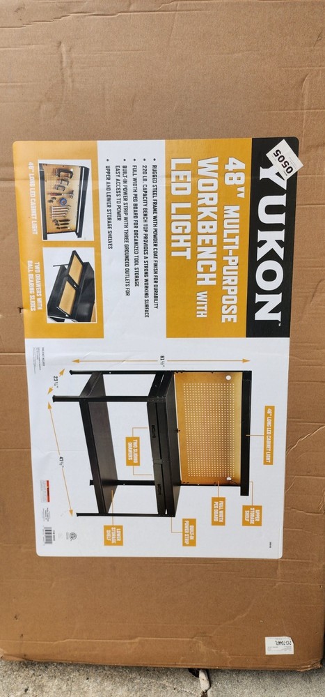 YUKON 48" Workbench with Light Heavy Duty Work Table