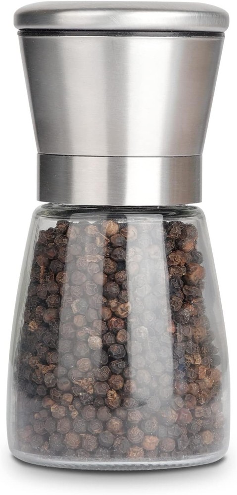 Pepper Grinder Pepper Mill, Salt Grinder Refillable,Single Package Adjustable...
