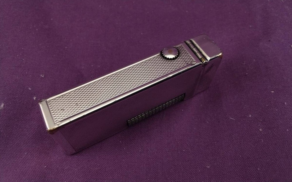 Dunhill Rollagas Early Silver Barley Lighter Working Condition