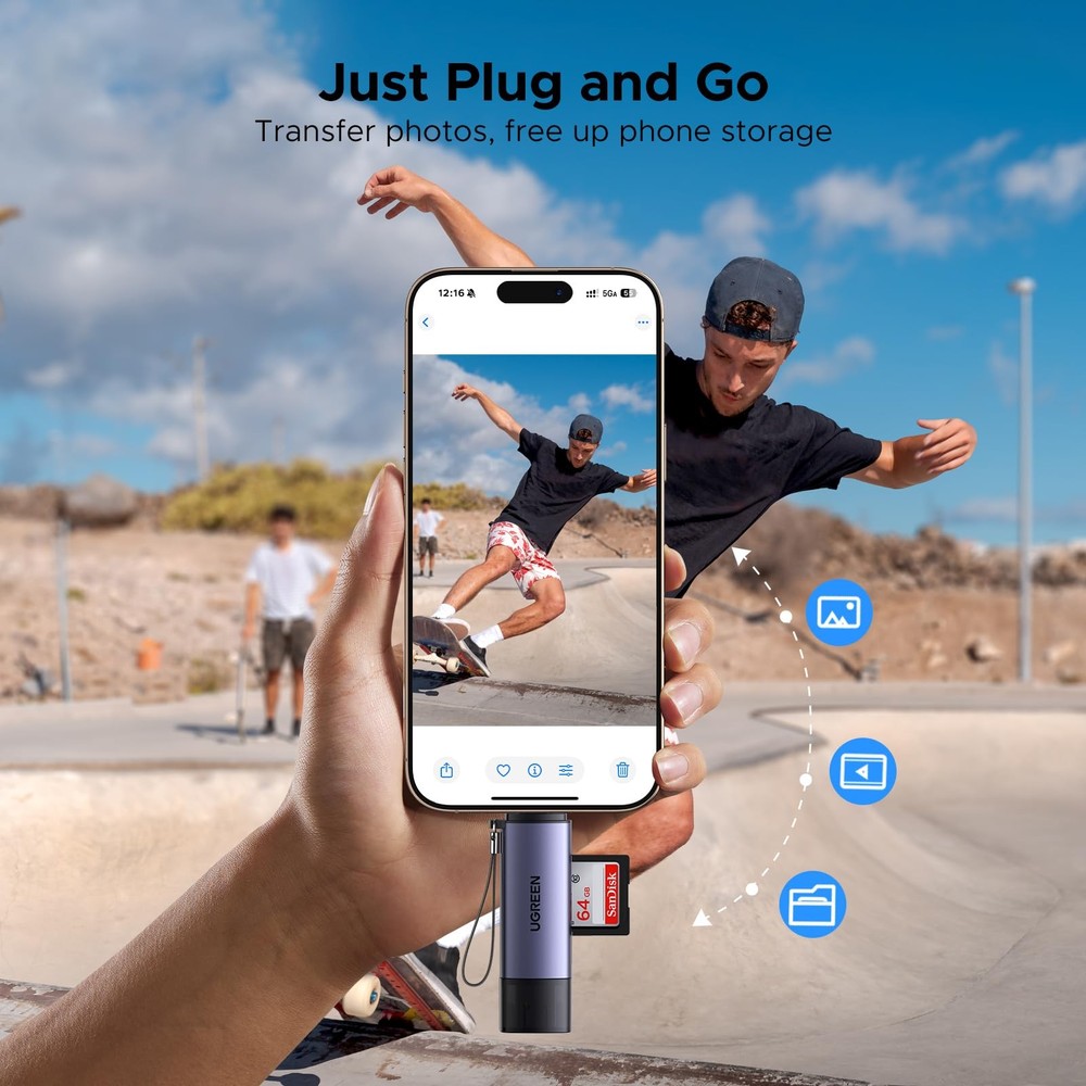 UGREEN SD Card Reader USB C, 3.0 Micro 2 in 1 Deep Gray