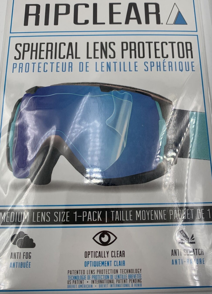 Ripclear Spherical Goggles Lens Protector Snowboarding Ski 1-Pack Size Medium