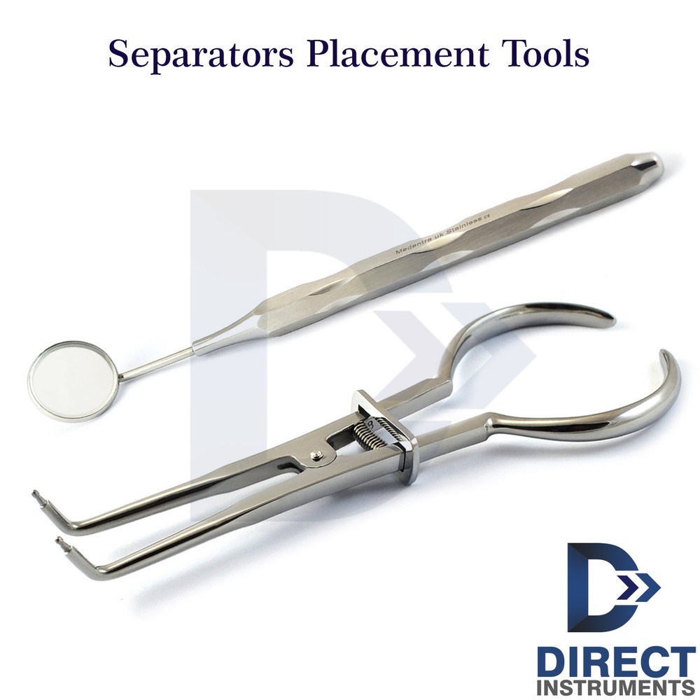 Dental Separator Placement Instruments Separating Pliers Stokes Mouth Mirror Lab
