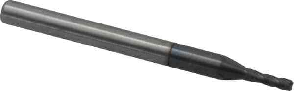 Accupro 1/16" Diam 4 Flute Single End Solid Carbide 0.01" Corner Radius End M...