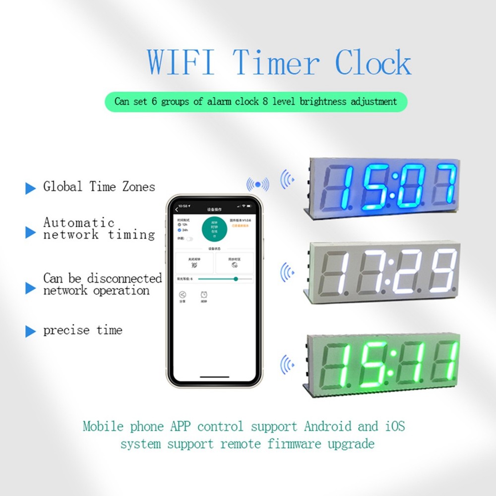 2X Wifi Time Service Clock Module Automatic Clock DIY Digital Electronic5057