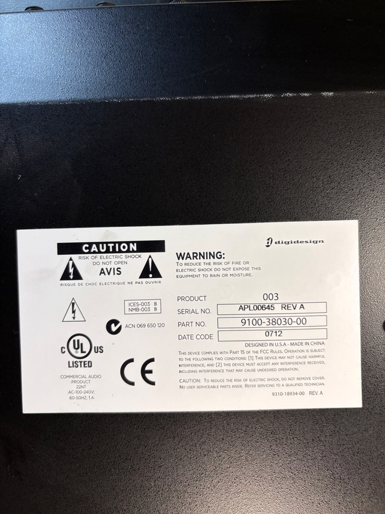 Digidesign interface controller 003