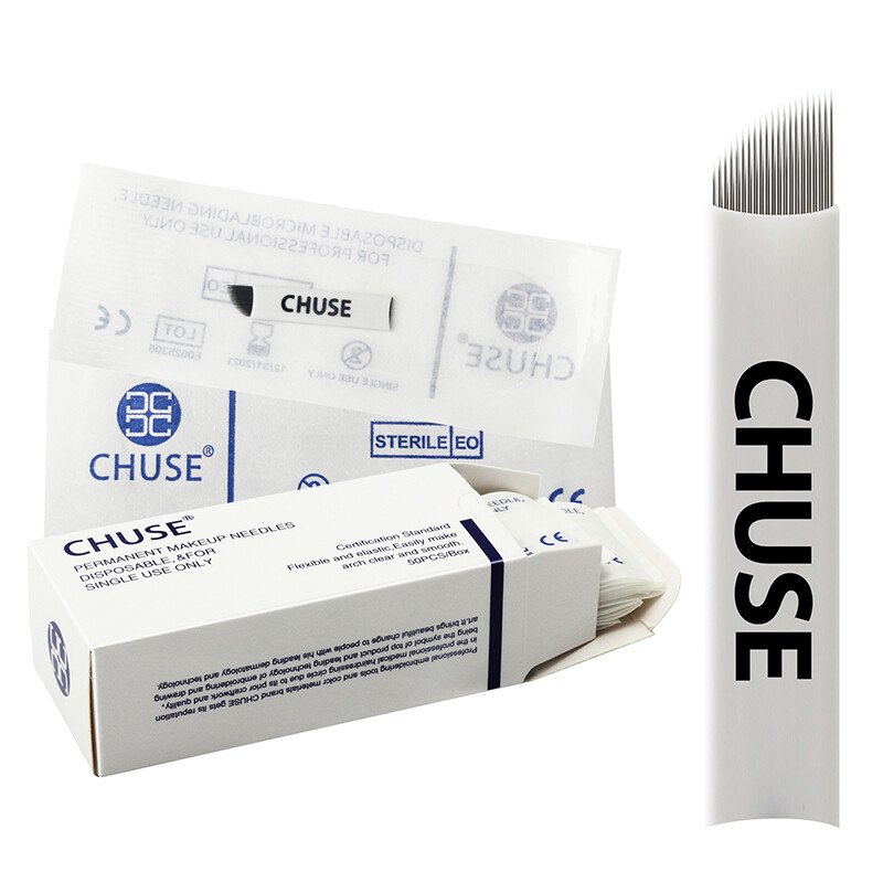 50pcs/box Chuse Microblading Needles Eyebrows Permanent Makeup Blades U-pick Pin