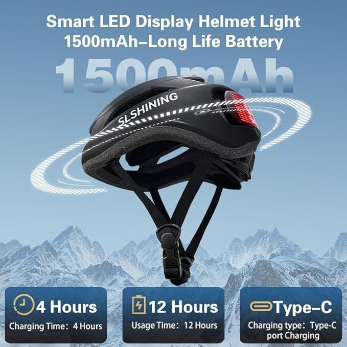 Smart Cycling Helmet with LED Display, APP & Remote Control