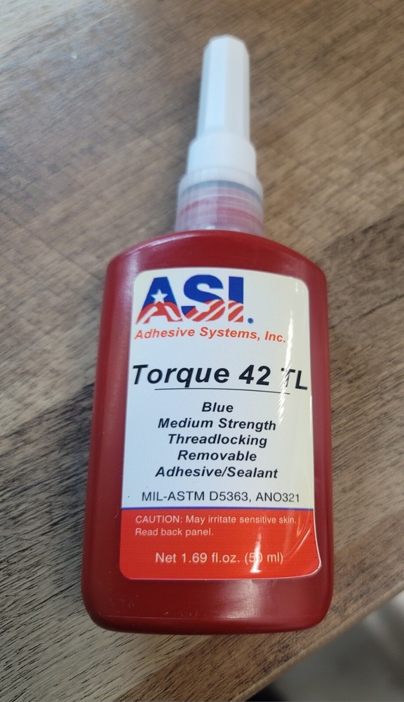 New Torque 42 TL Blue Medium Strength Threadlocking Removable Adhesive/Sealant