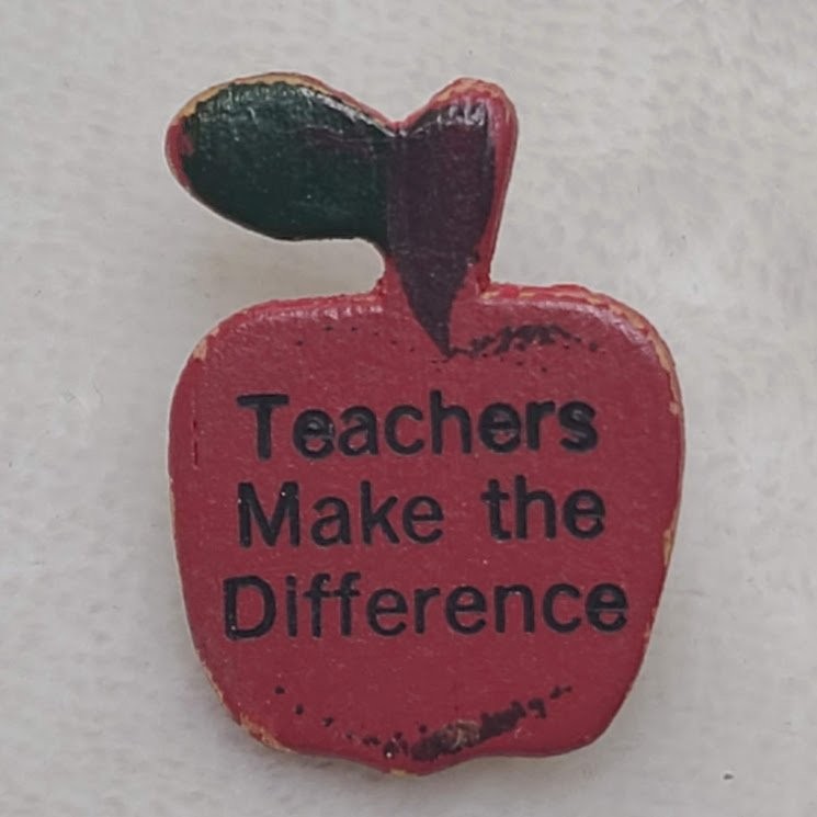 Teachers Make the Difference Lapel Pin Apple Shape
