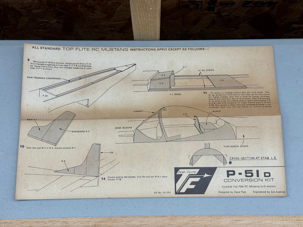 Top Flite P-51D Mustang Conversion Kit CR.-P51