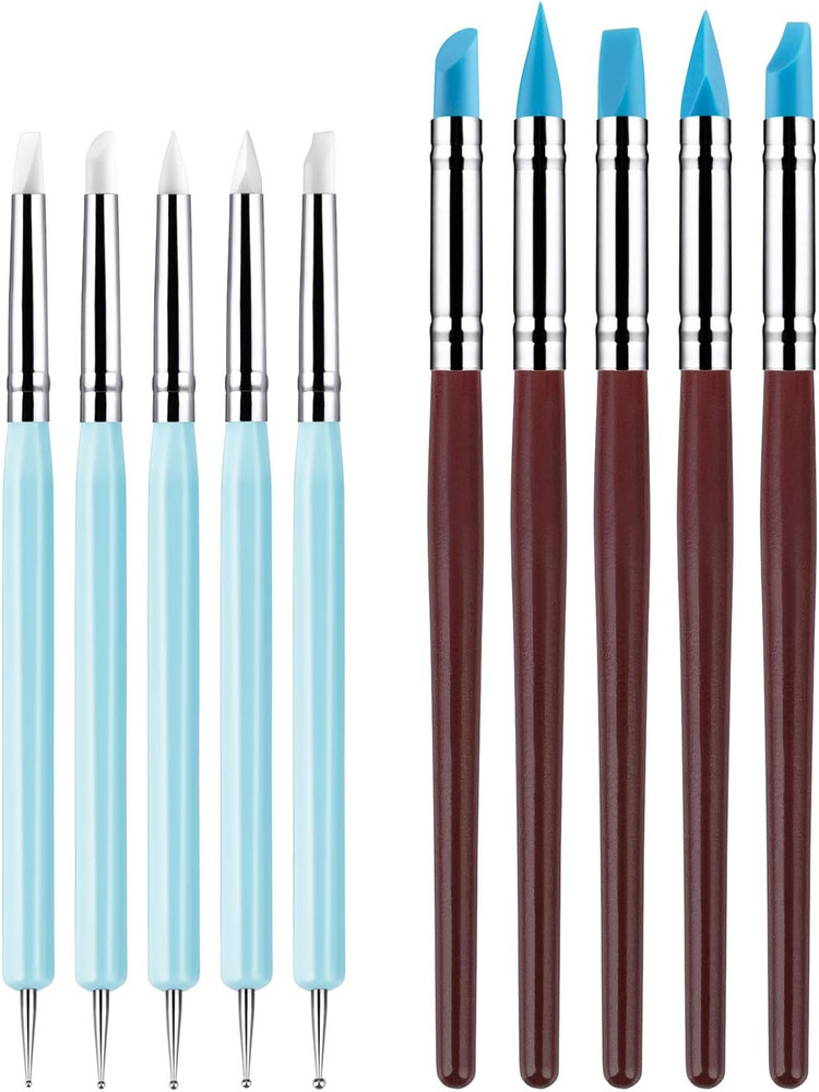 10Pcs Silicone Clay Sculpting Tool, Modeling Dotting Tool& Pottery Craft Use for