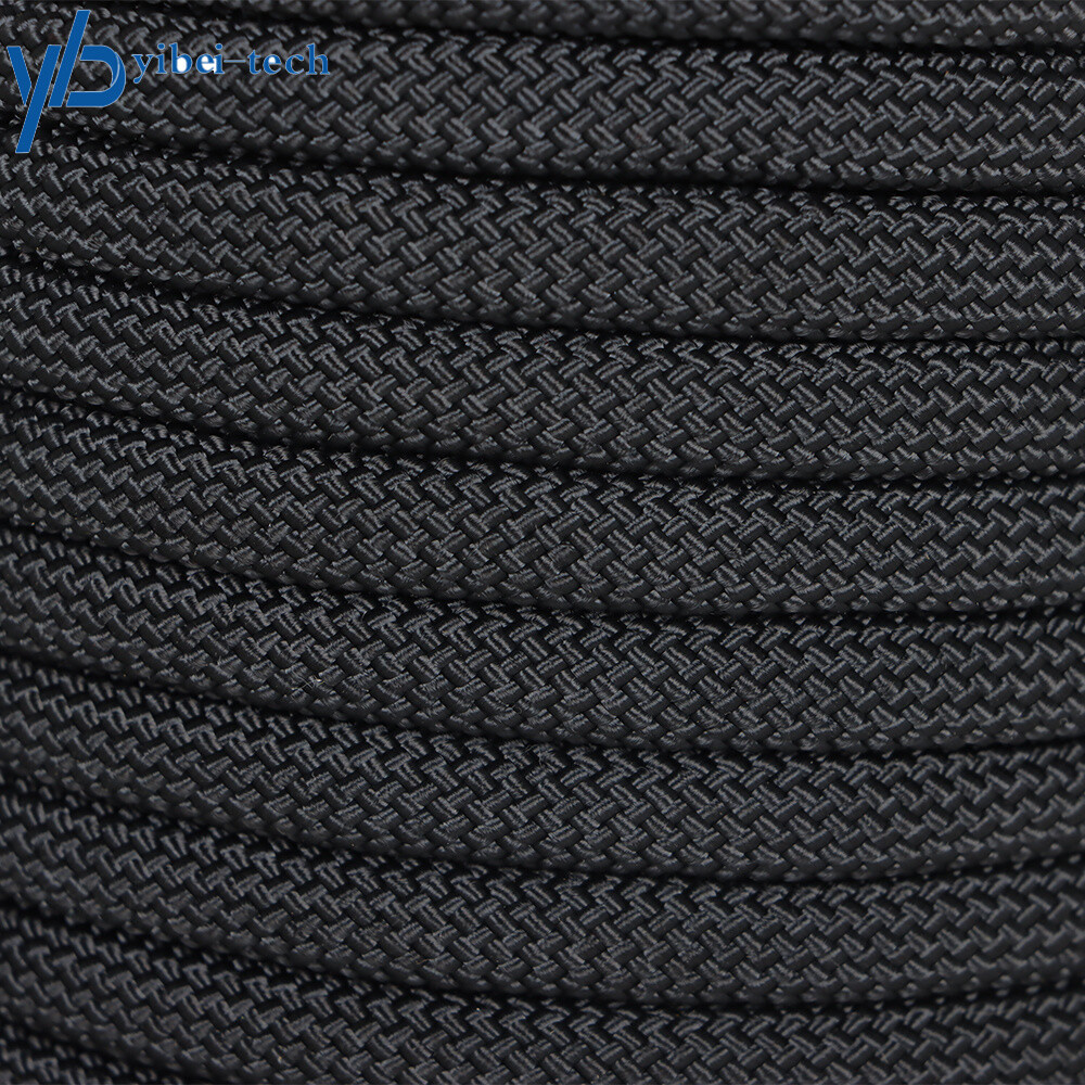 Black 3/8" × 100' Polyest Rope High Strong Pulling Braided Rope 3520Lbs