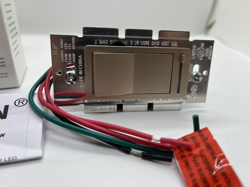 Dimmer Wall Light Switch Single Pole or 3-Way - Gold - Absolutely New!!!