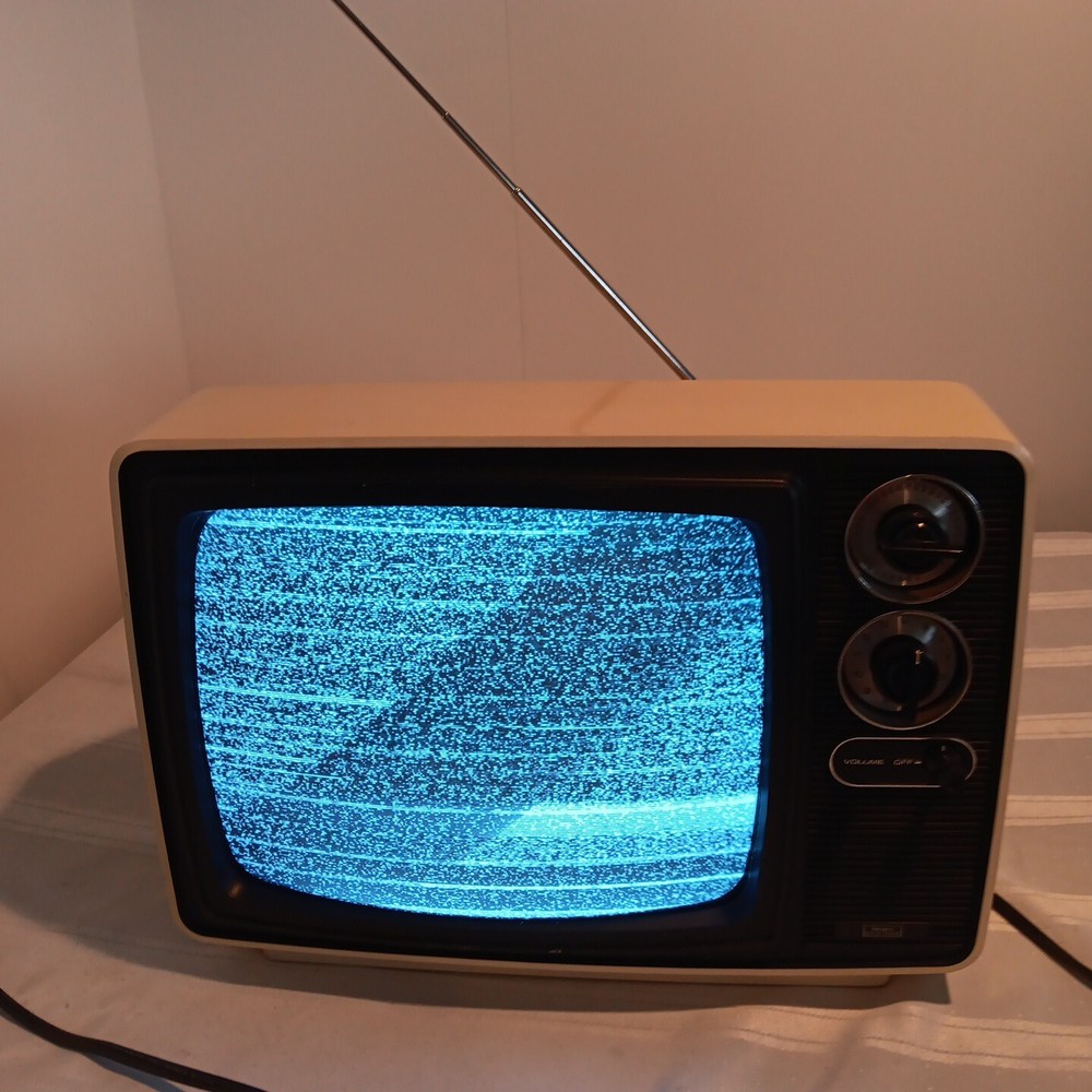 Sears Roebuck. 12 Inch. Solid State Television. White Case. Rare! Tested.