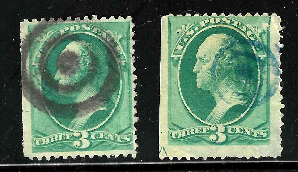 Fancy Cancels TARGETS STUDY 3 Cent Washington Banknote 1871-83 US 41A44