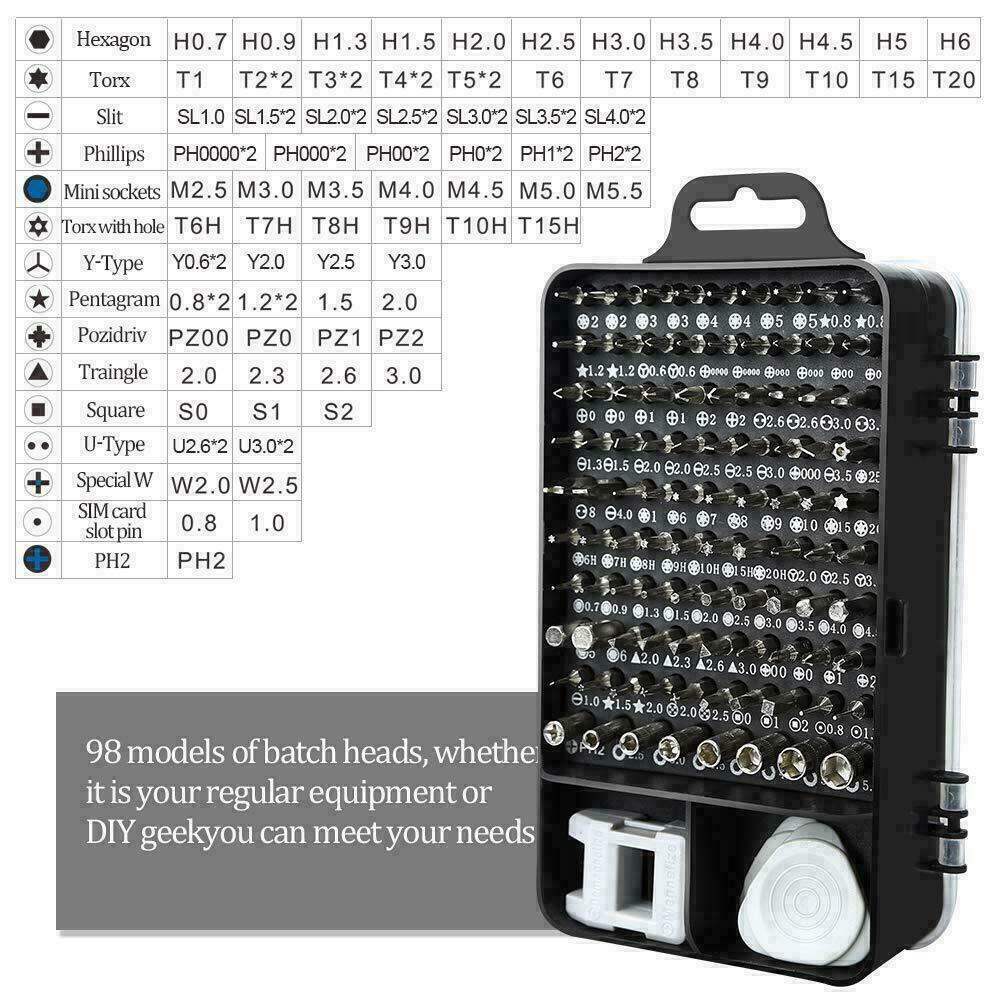 117PC RC Model Screwdriver Set Repair Tool Hex Micro Bits For Toys Trains Drones