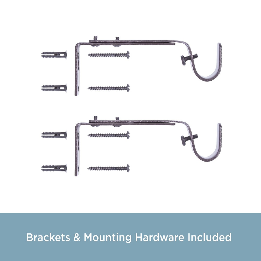 Adjustable Curtain Rod Brackets Mocha 2-Pack