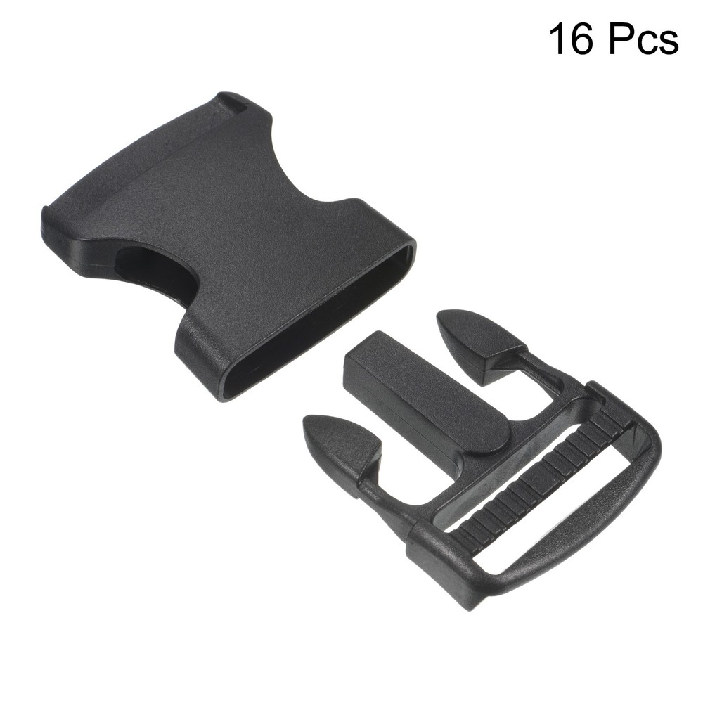 Plastic Buckles 16 Pack Quick Side Release Clips Black 39mm