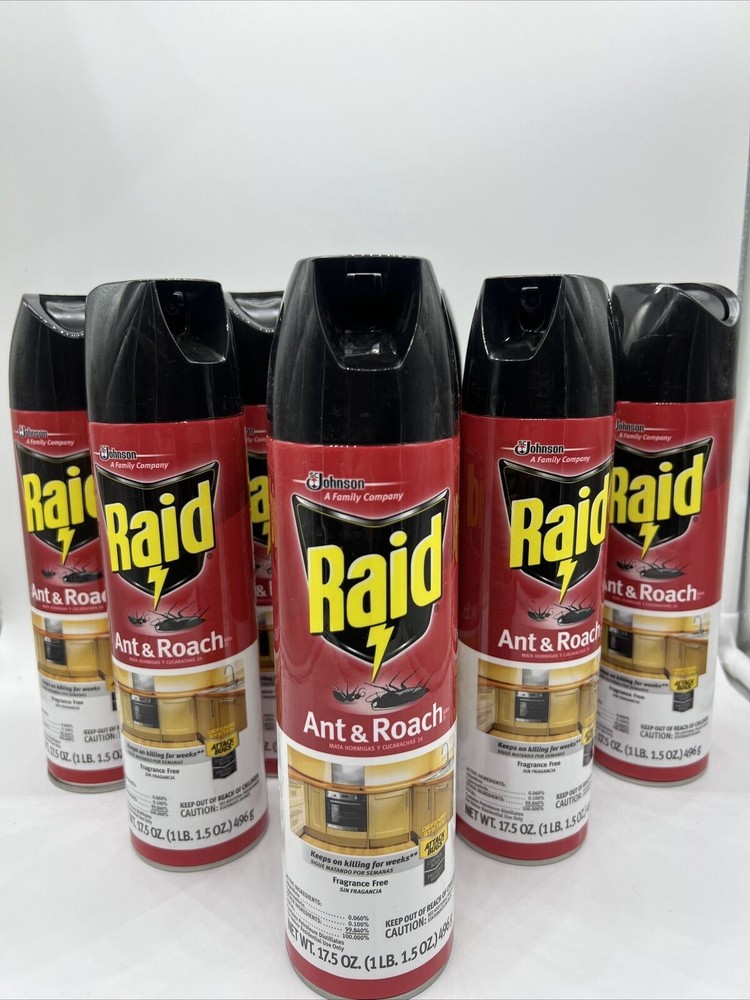 (9) Raid Ant Roach Killer Fragrance Free 17.5 oz Attack Control Prevent Bugs