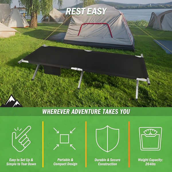 Portable Folding Camping Cot with Carrying Bag Army