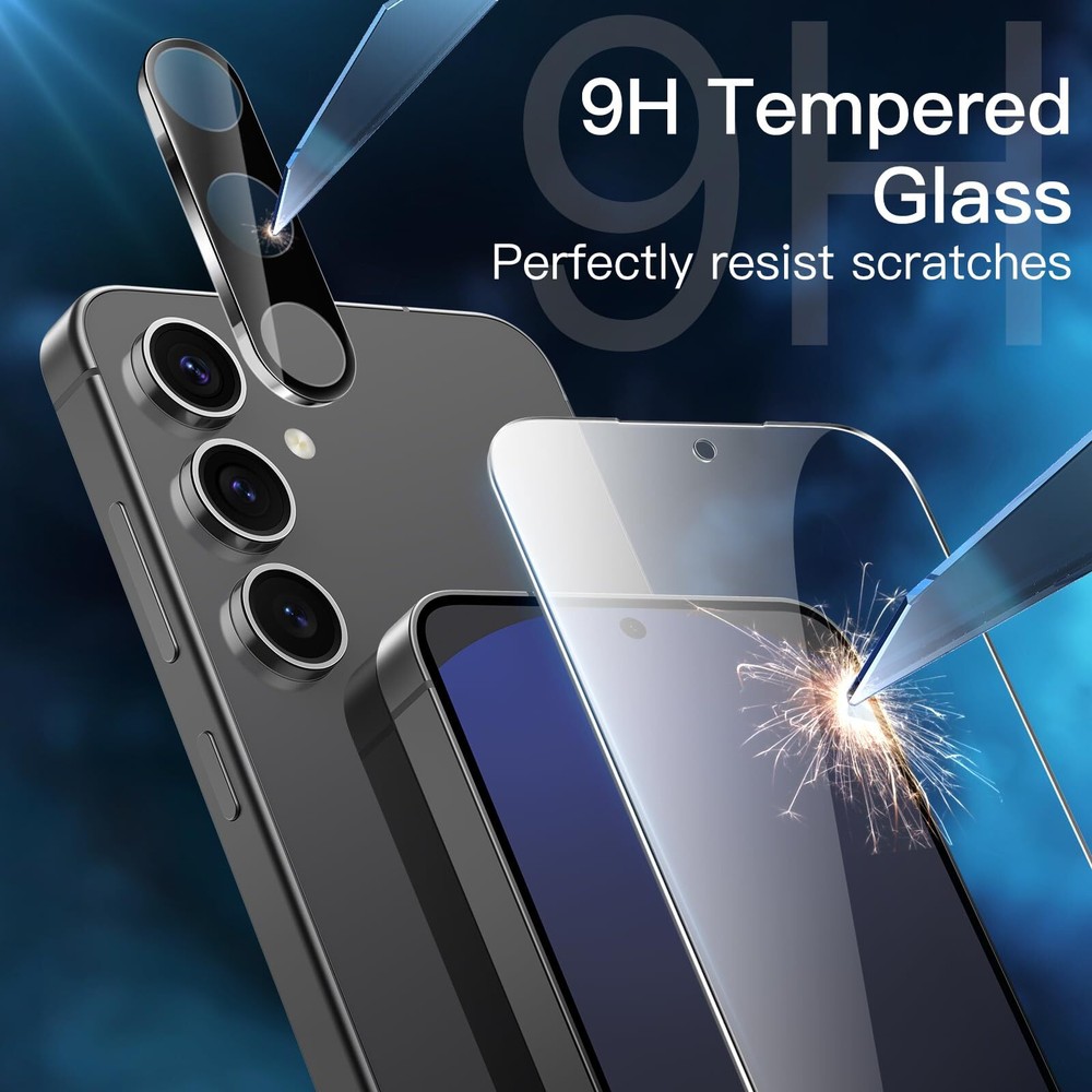 Screen Protector for Samsung Galaxy S24 FE with Camera Lens Protector, 2-Pack