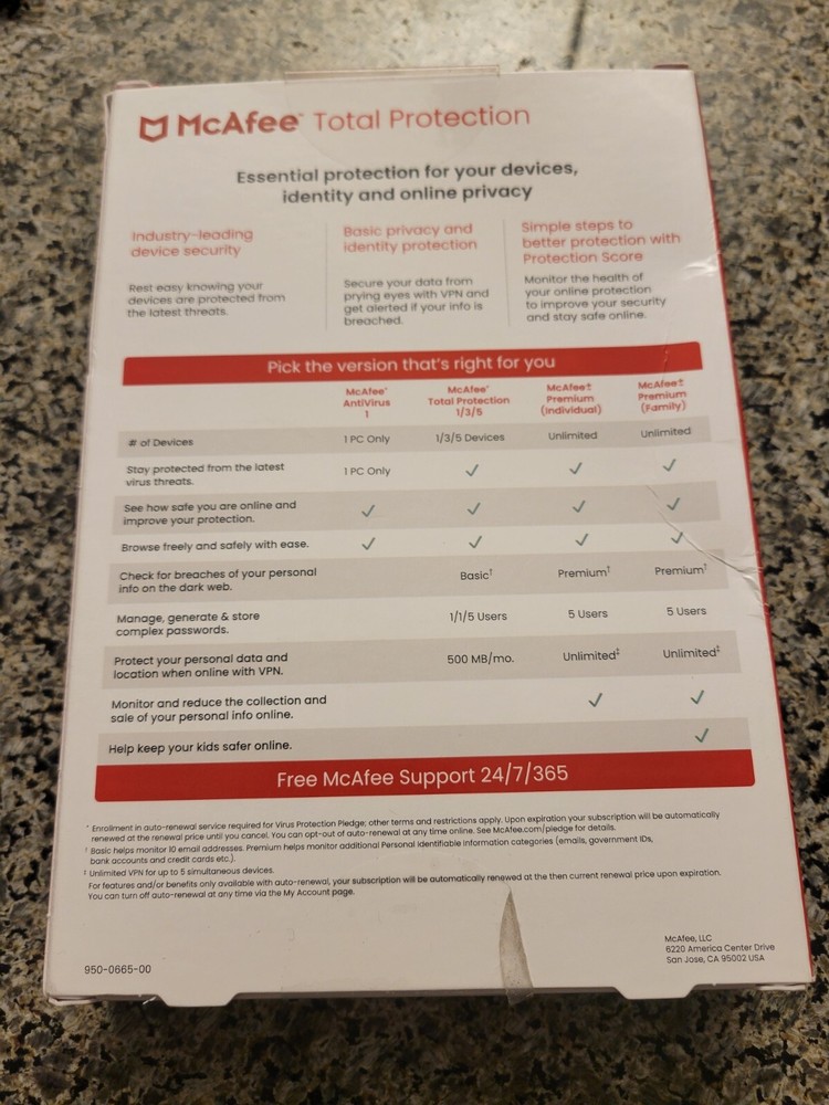 McAfee Total Protection for 5 Users Windows/Mac/Android/iOS/ChromeOS Product Key