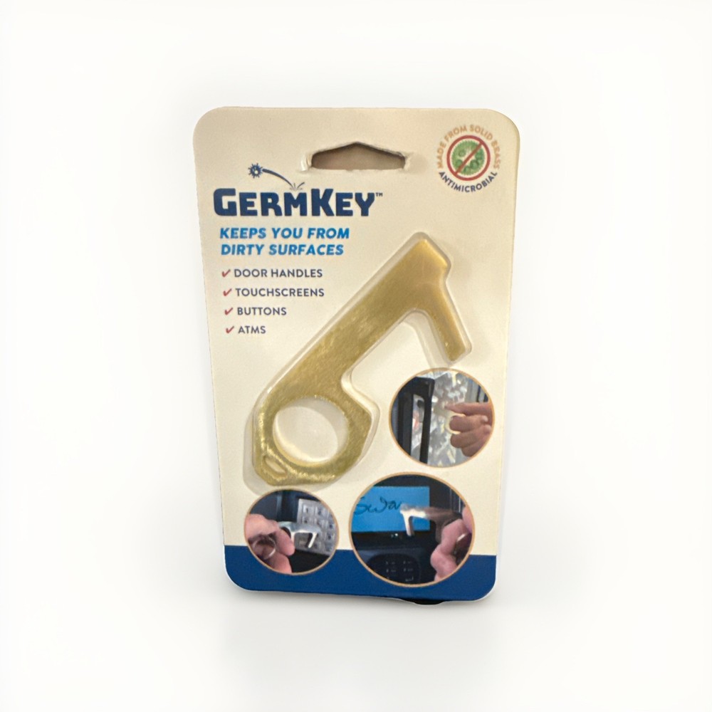 Germ Key - Solid Brass Antimicrobial GermKey - Touch Tool - New