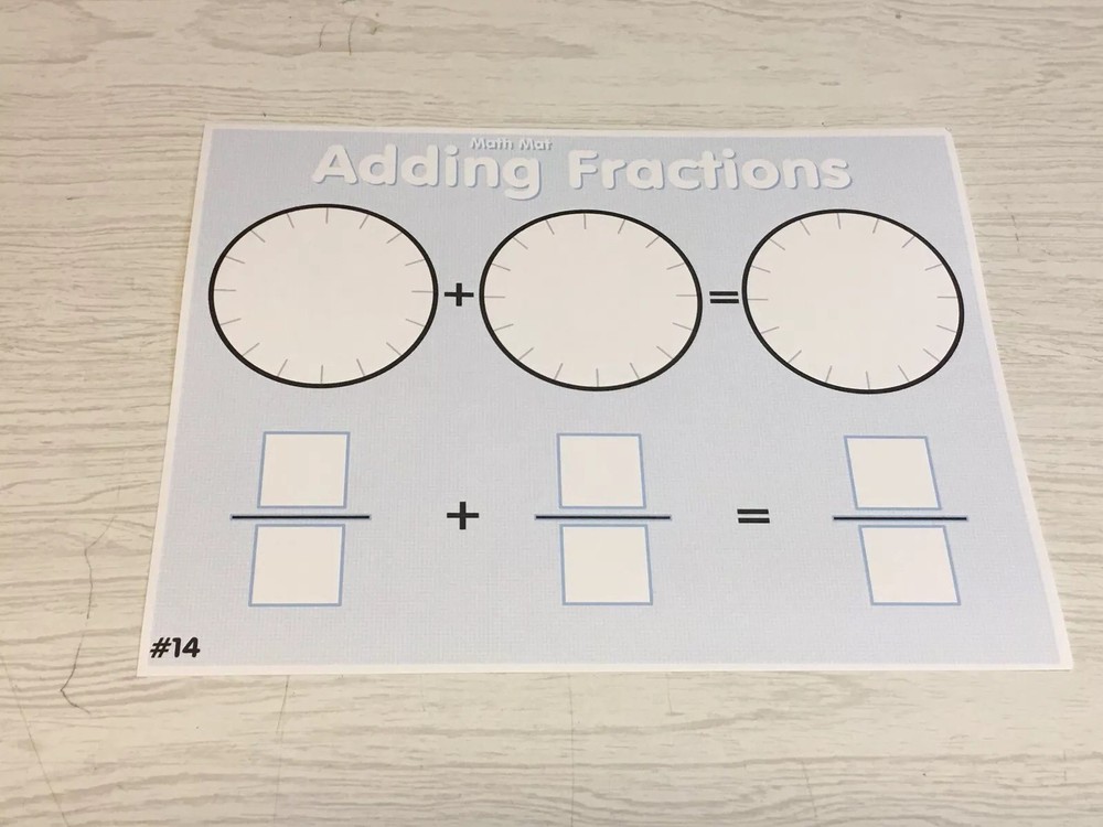 Classroom Set of 10 - Laminated Math Work Mats - Dry Erase #014