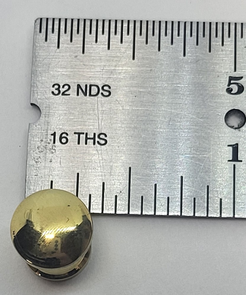 3/8" Polished Turned Solid Brass BOOKCASE Knob desk small cabinet drawer pull