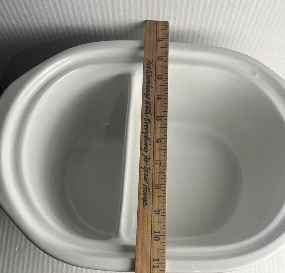 Rival 3780 CROCK POT STONE INSERT Divided Separated 2 Compartment Crockpot 4.5Qt