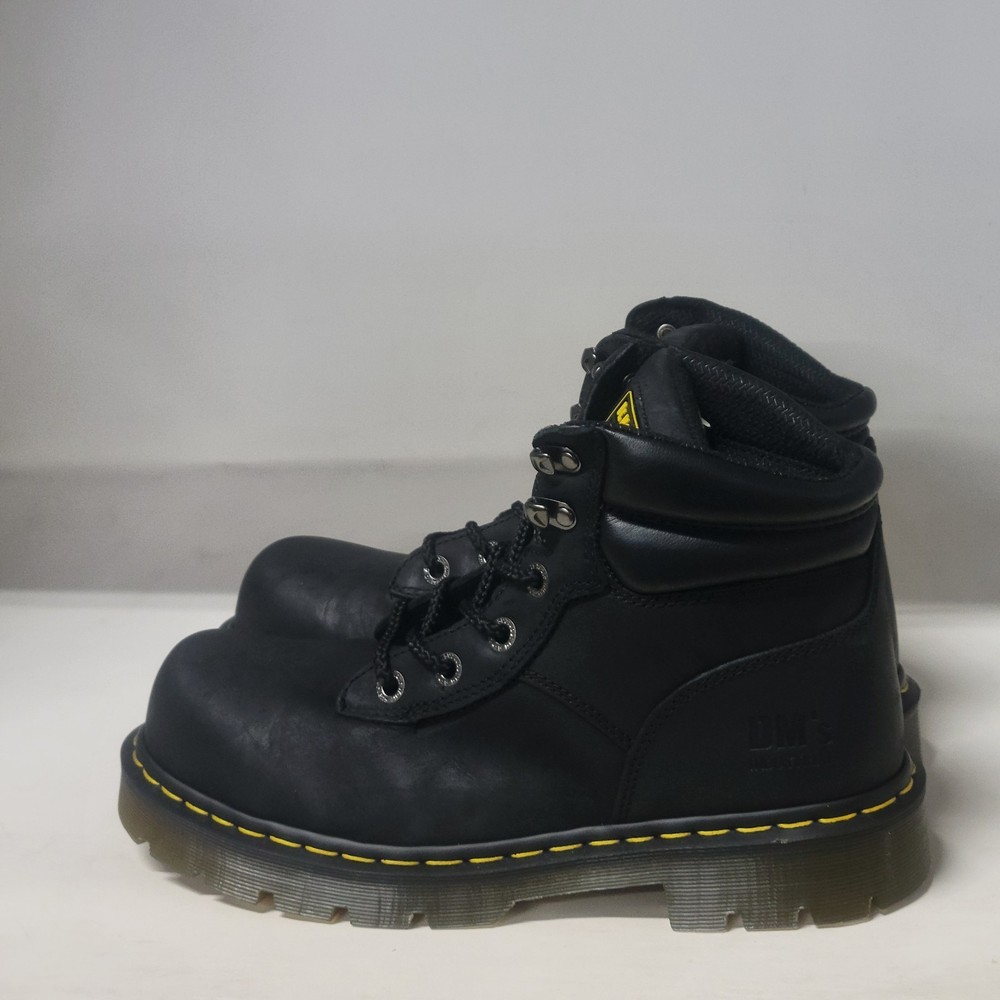 Dr. Martens Burnham Steel Boot Black Mens Size 9M